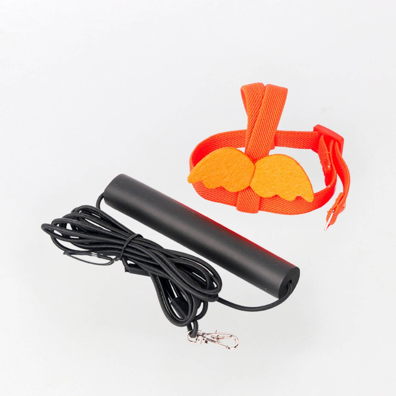 papegaai vliegharnas en trektouw oranje